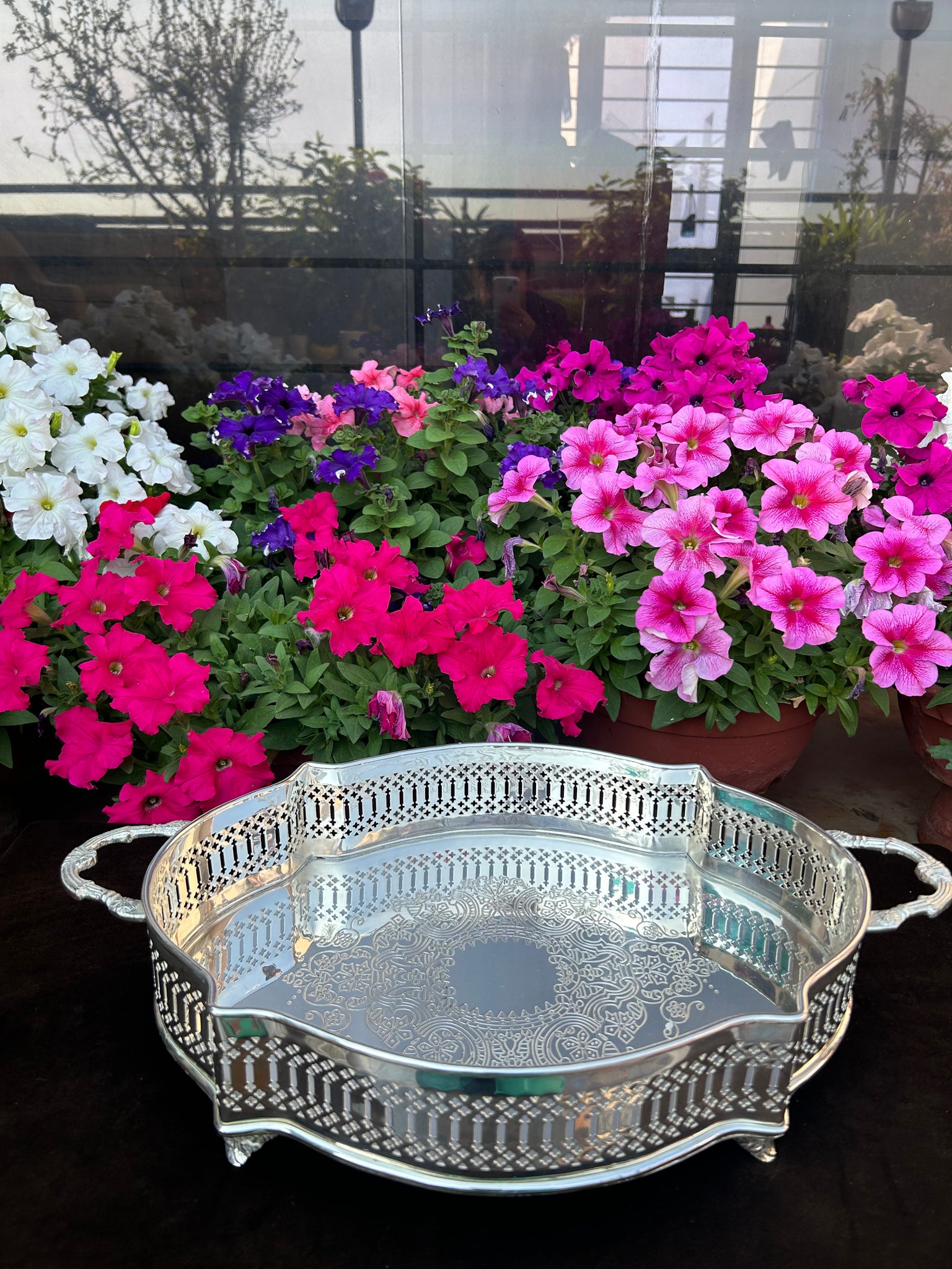 Octagonal Gallery Tray with Handle