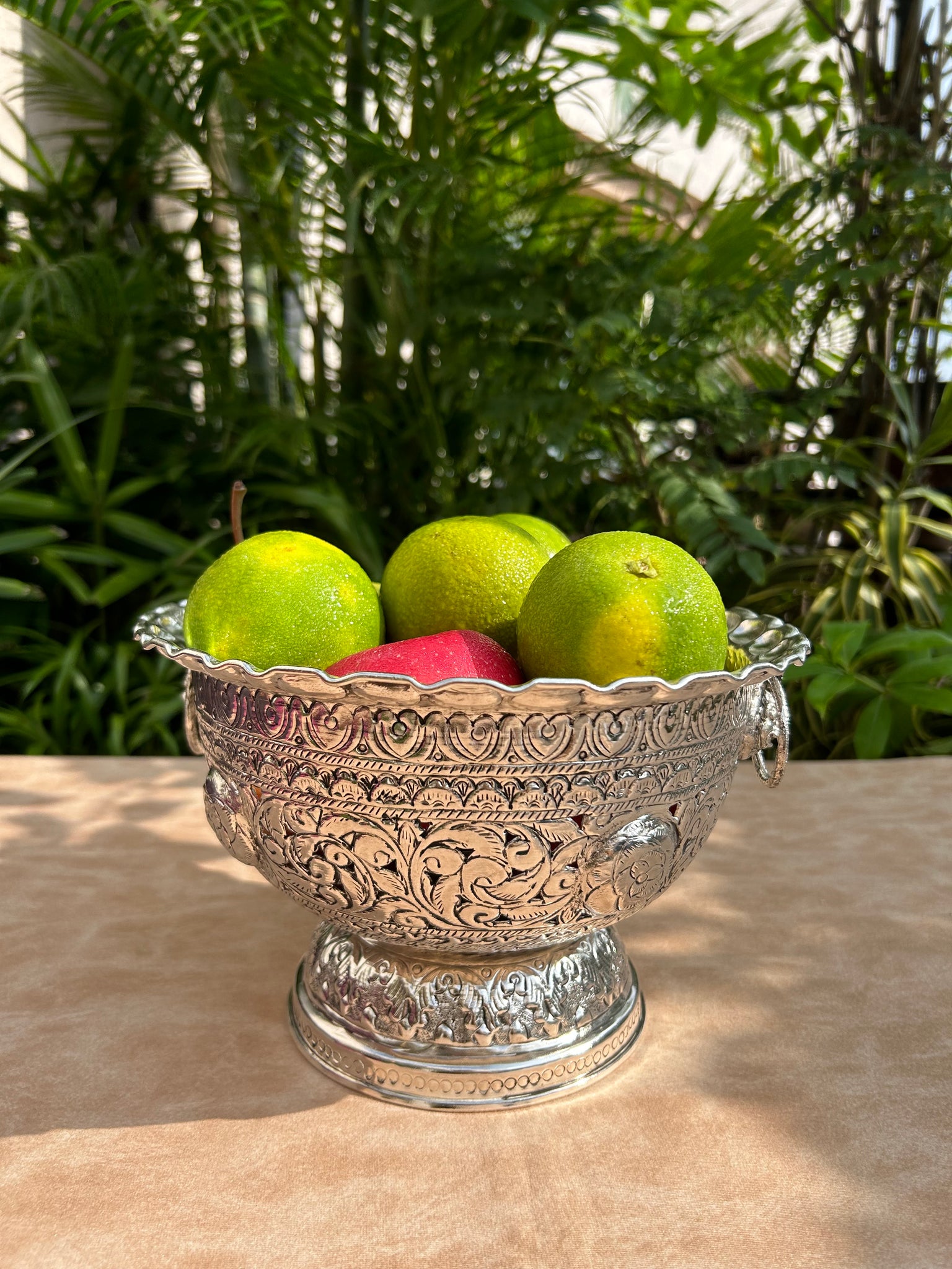 German Silver Embossed Centerpiece