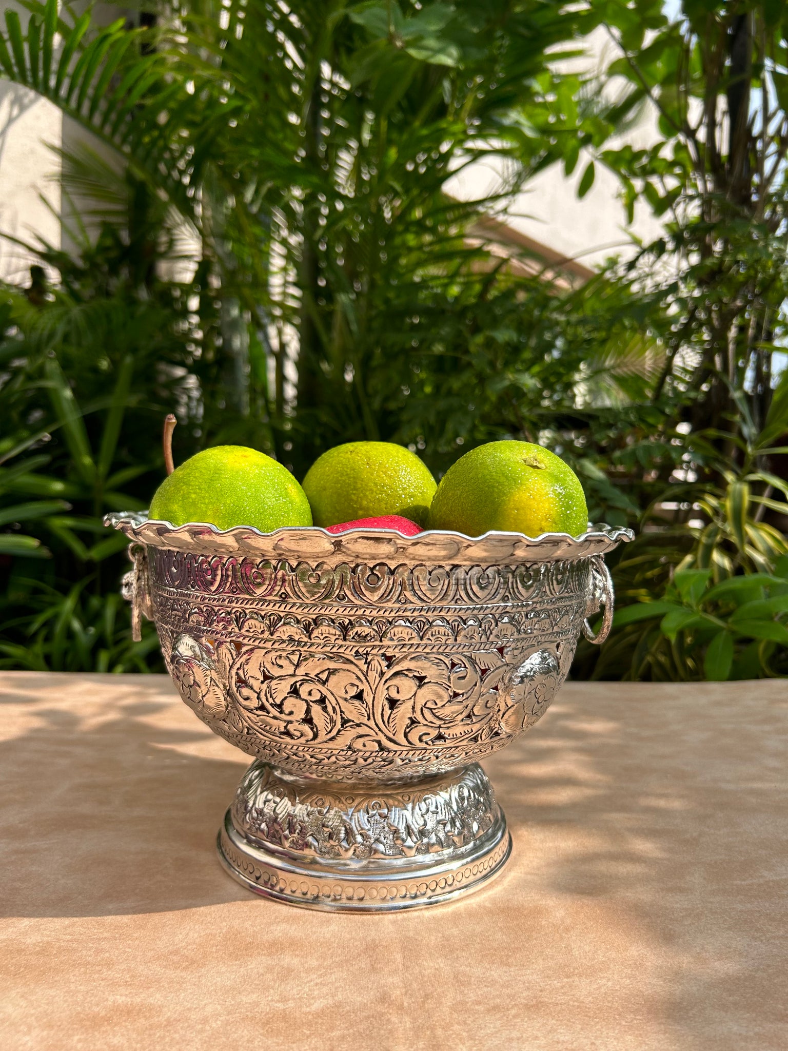 German Silver Embossed Centerpiece