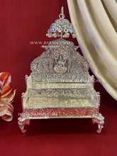 Laxmi Singhasan for mandir in silver plated brass