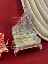 Laxmi Singhasan for mandir in silver plated brass