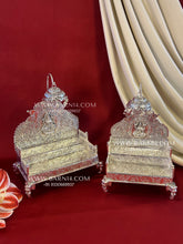 Laxmi Singhasan for mandir in silver plated brass