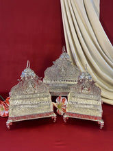 Laxmi Singhasan for mandir in silver plated brass