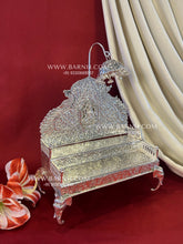 Laxmi Singhasan for mandir in silver plated brass
