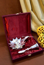 Handcrafted lotus diya with matching pink stone bell, sacred symbols of purity and devotion, perfect for festive hampers and pooja décor.