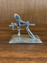 German silver Krishna flute idol with peacock feather – Mohan Basuri stand for spiritual décor and auspicious gifting.