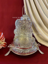 Silver plated singhasan for mandir and deities