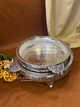silver decorative urli for wedding rituals and festive home decor