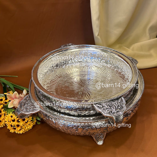Beautifully handcrafted Parampara urli symbolizing Indian tradition and grace, adorned with ornate detailing — a timeless décor accent and auspicious gift for weddings and festivals.