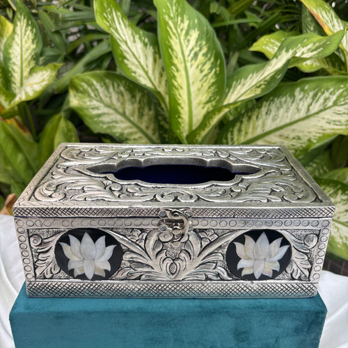 Pure Silver Mother of Pearl Tissue Box