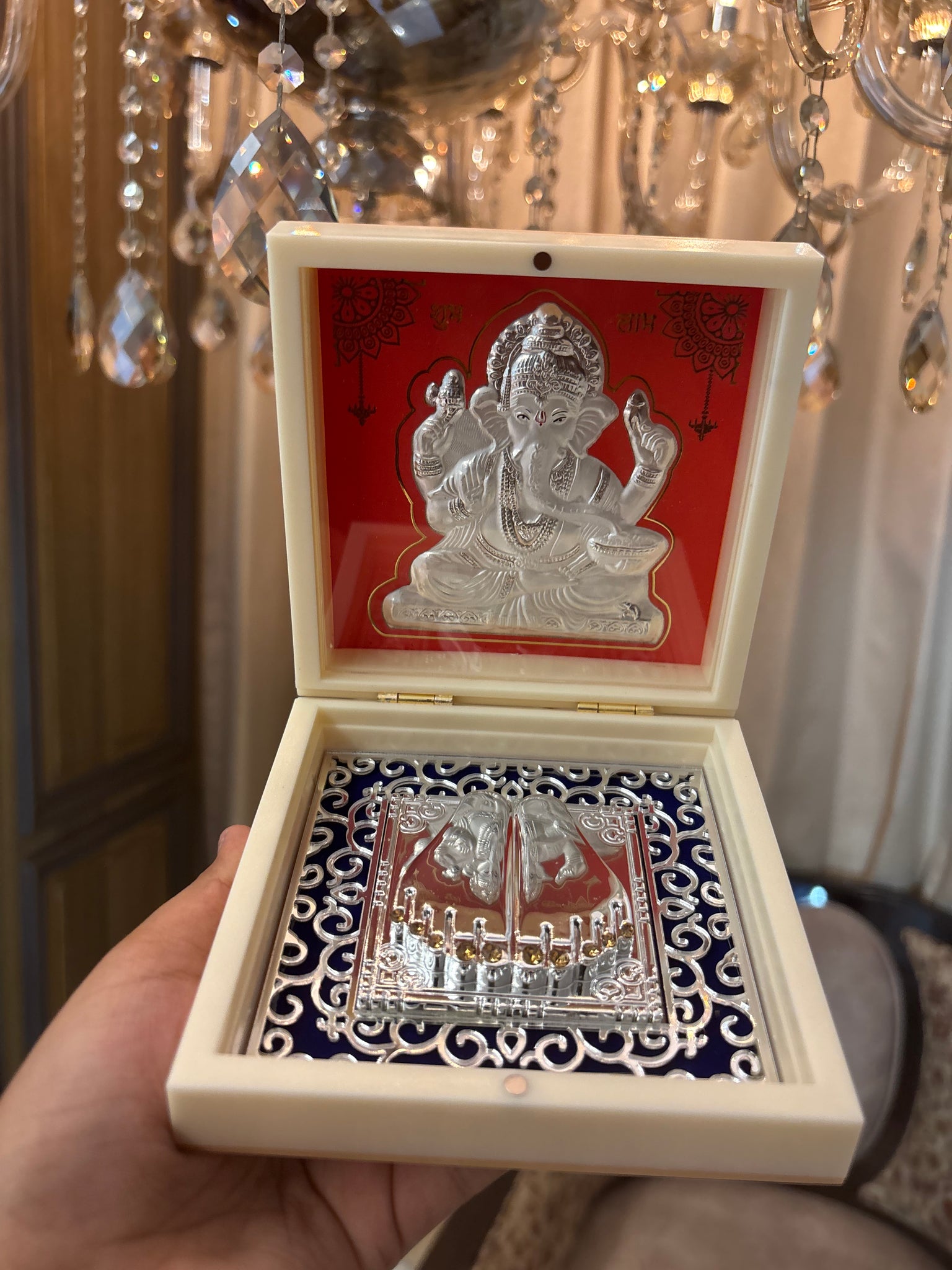 Pure Silver Ganesh Pocket Temple - Single