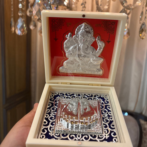 Pure Silver Ganesh Pocket Temple - Single