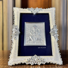 Pure Silver Ganesha Pearl Frame Idol