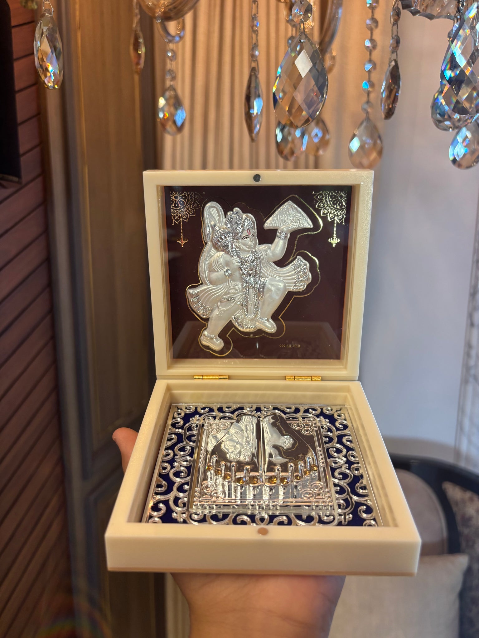 Pure Silver Hanuman Pocket Temple - Single