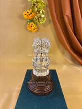 999 pure silver Ashok Stambh statue on wooden base, national emblem of India symbolising power, unity and authority, ideal for office and ceremonial décor.