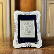 Pure Silver Ganesha Pearl Frame Idol