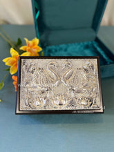 luxury mewa box with swan pair silver detailing