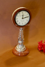 Elegant pure silver table clock on decorative stand – timeless luxury gift for Diwali, corporate events, or royal interiors.