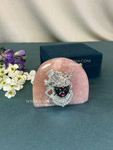 Pure Silver Shreenath Ji on Rose Quartz for blessings