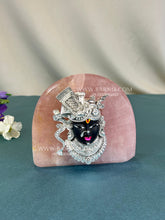 Pure Silver Shreenath Ji on Rose Quartz for blessings