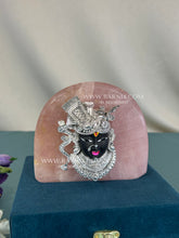 Pure Silver Shreenath Ji on Rose Quartz for blessings