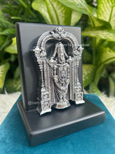 999 pure silver Tirupati Balaji idol on stand, handcrafted devotional gift symbolizing prosperity and divine blessings, ideal for weddings and housewarmings.