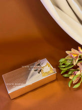 Modern silver money box with floral design for wedding cash gifting