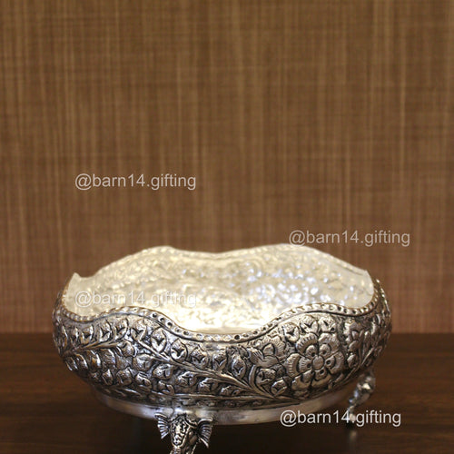 intricate floral carvings, perfect for floating candles, flowers, or festive décor, auspicious centerpiece for weddings, Diwali, and housewarmings.