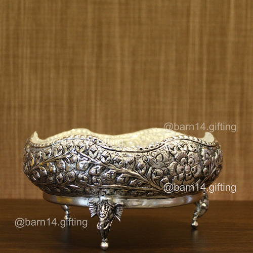 intricate floral carvings, perfect for floating candles, flowers, or festive décor, auspicious centerpiece for weddings, Diwali, and housewarmings.