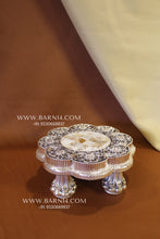 Pure Silver Flower Design Mother of Pearl Chowki