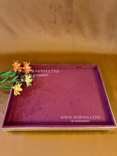 Silver bordered myraa tray for bride and groom gifting hamper – Barn 14