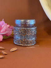 Double border German silver airtight glass jar for dry fruits and mewa