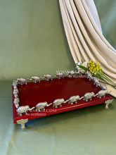 luxury shagun tray with miniature elephant border
