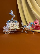 Handcrafted horse chariot keepsake box for home décor.