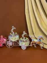 Premium German silver horse chariot gift box for weddings.