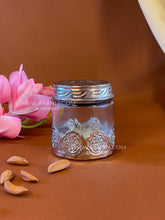 Decorative German silver glass jar for snacks, sweets and mukhwas