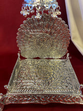 Peacock inspired singhasan for Krishna ji