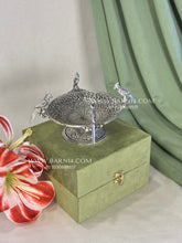 German silver parrot platter for dry fruits and table décor.