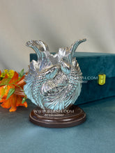 Handcrafted 999 Pure Silver Fish Vase for table décor.