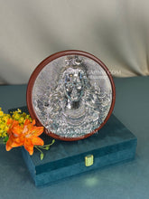 Pure silver Mahadev wooden frame for pooja room décor.