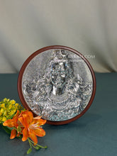 Pure silver Shiva wall décor with wooden frame.