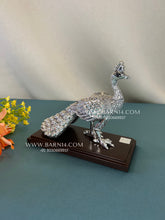 Luxury Pure Silver Peacock Statue for table décor and gifting.