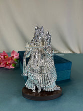 Pure silver Radhe Mohan idol for pooja room décor.