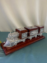 999 Pure Silver Train with open compartments for tea, coffee and dry fruit serving.