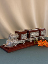 Pure Silver Train Showpiece with storage compartments for a luxury tea and coffee station.