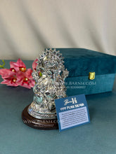 Handcrafted 999 pure silver Ganesha idol for home temple.