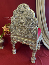 handcrafted silver singhasan chair for temple decor