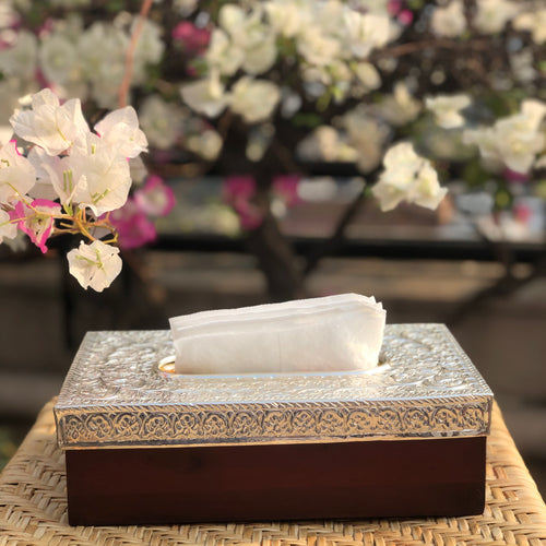 Silver Plated Tissue Box