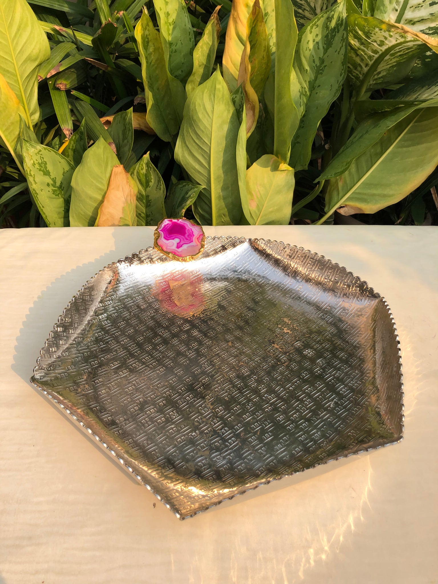 Agate Stone Tray- Hexagon