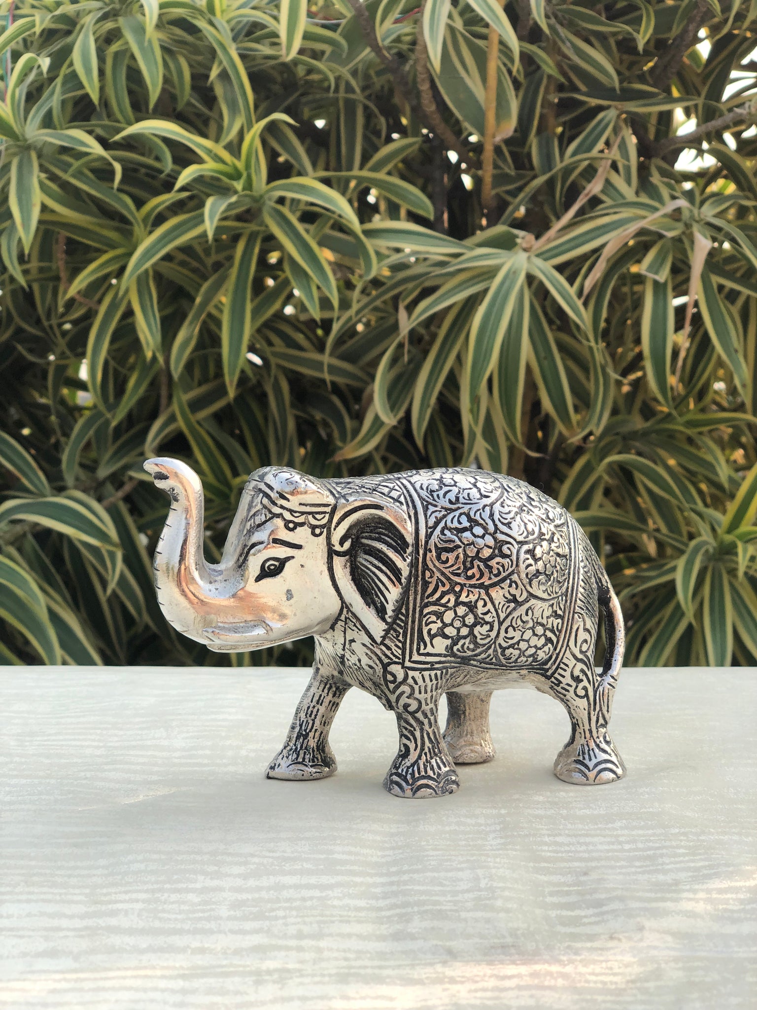 Baby Elephant Statue- Silver